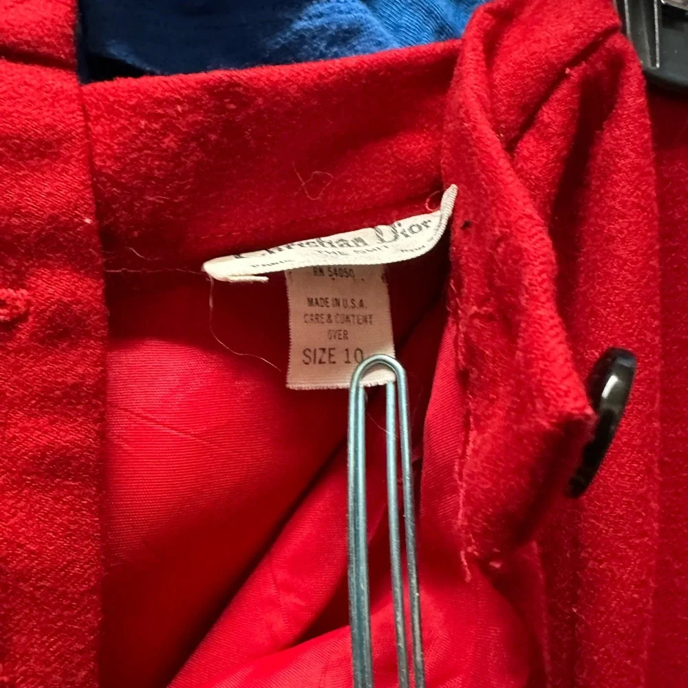 Dior Vibrant Red Women's Blazer with pleated skirt